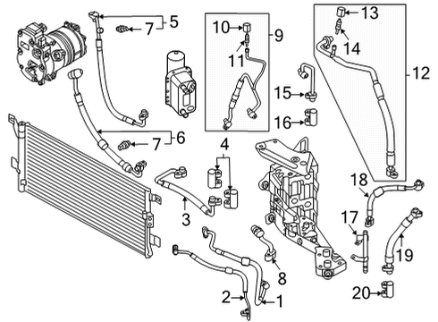 Audi 80A-820-769-E Center A/C Line Retainer 80A-820-769-E Audi Center A/C Line Retainer