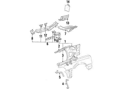 Audi 441-809-101-R Apron/Rail Assembly Audi 441-809-101-R Apron/Rail Assembly