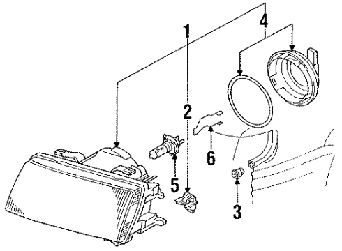 Audi 893-941-029-G Headlamp Assembly Audi 893-941-029-G Headlamp Assembly