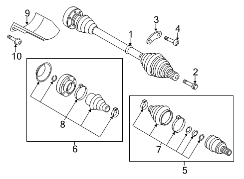 Audi 5Q0-407-272-FN Driveshaft 5Q0-407-272-FN Audi Driveshaft