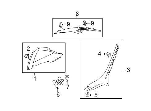 Audi 4F9-867-730 Upper Quarter Trim Bracket 4F9-867-730 Audi Upper Quarter Trim Bracket