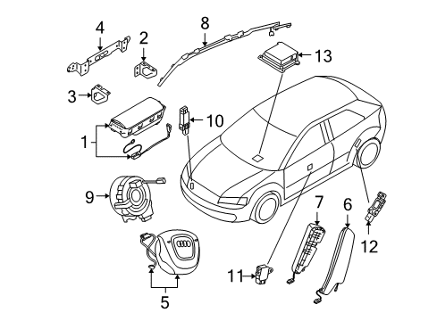 8P0-880-201-CA-6PS Audi Driver Inflator Module