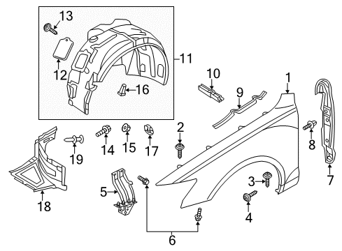 Audi 4G0-098-625-A Fender Hardware Kit Audi 4G0-098-625-A Fender Hardware Kit
