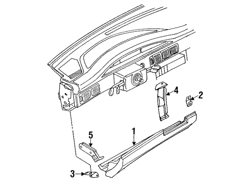 Audi 441-880-347-A Knee Bolster Brace Audi 441-880-347-A Knee Bolster Brace