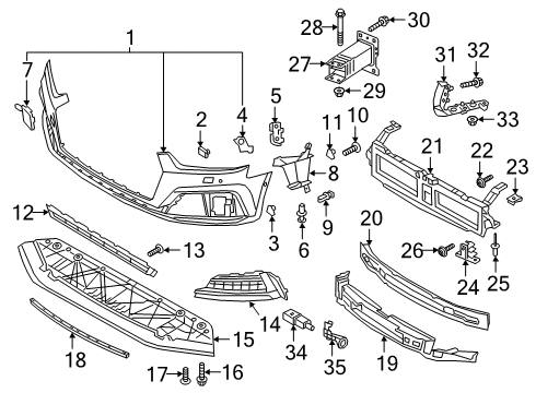 Audi 8W6-098-623 Bumper Cover Hardware Kit 8W6-098-623 Audi Bumper Cover Hardware Kit