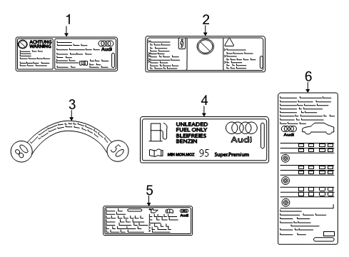 Audi 8V0-010-504-R Emission Label 8V0-010-504-R Audi Emission Label