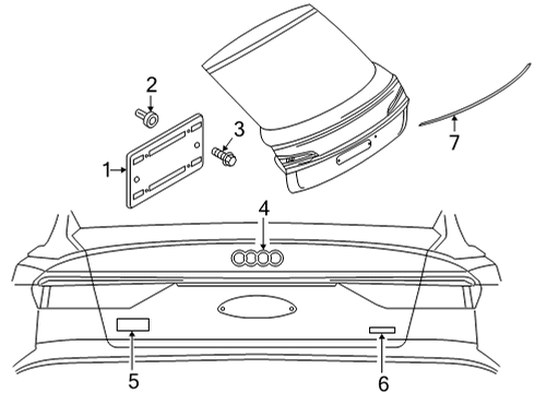 4KE-853-735-3Q7 Audi Nameplate
