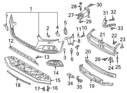 Audi V04-017-001-BP Bumper Cover Hardware Kit V04-017-001-BP Audi Bumper Cover Hardware Kit