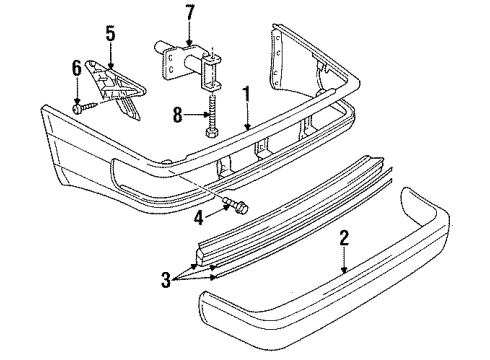 Audi 8A0-807-193 Bumper Cover Side Bracket
