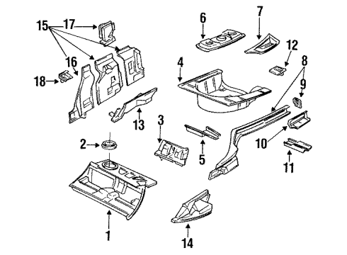Audi 8A0-803-093 Rear Floor Pan 8A0-803-093 Audi Rear Floor Pan
