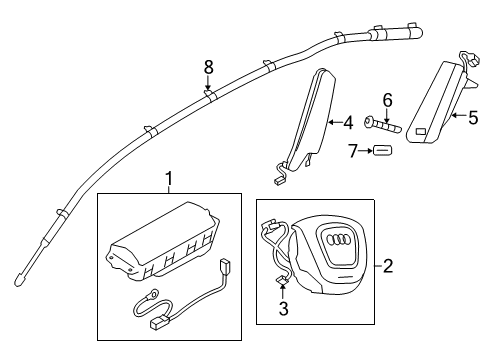 8R0-880-201-E-1DH Audi Driver Inflator Module