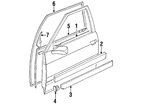 Audi 895-831-703-F-041 Weatherstrip 895-831-703-F-041 Audi Weatherstrip