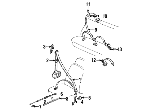 Audi 8A0-857-706-A-041 Belt & Retractor