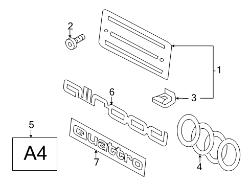 Audi 8W9-853-927-2ZZ Center Molding 8W9-853-927-2ZZ Audi Center Molding