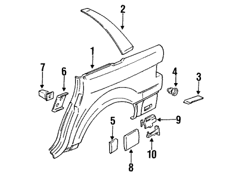 Audi 8A5-809-602-B Outer Panel 8A5-809-602-B Audi Outer Panel