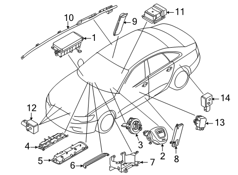 Audi 4H0-880-201-AM-AZ3 Driver Inflator Module 4H0-880-201-AM-AZ3 Audi Driver Inflator Module