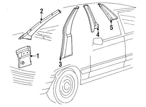 Audi 447-867-231-5AY Windshield Pillar 447-867-231-5AY Audi Windshield Pillar