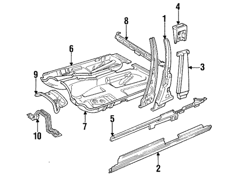 Audi 8A0-809-219-A Center Pillar 8A0-809-219-A Audi Center Pillar