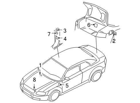 Audi 8E9-010-502-GD Info Label 8E9-010-502-GD Audi Info Label