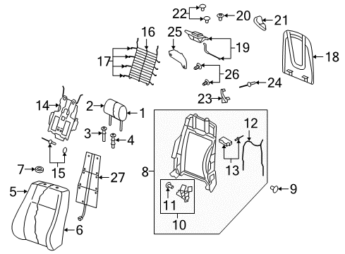 8F0-881-901-K-25D Audi Headrest