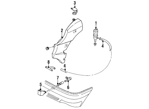Audi 895-807-156-A-GRU Headlamp Washer 895-807-156-A-GRU Audi Headlamp Washer