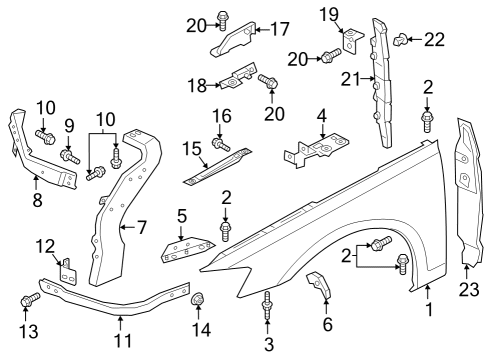 Audi 4N0-098-625 Fender Hardware Kit 4N0-098-625 Audi Fender Hardware Kit