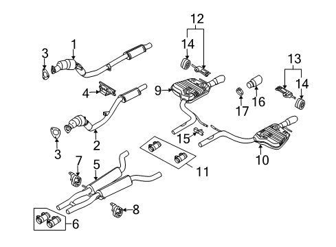 Audi 4F0-253-609-G Muffler 4F0-253-609-G Audi Muffler
