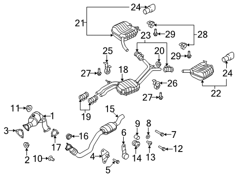 Audi 8R0-253-609-BR Muffler Audi 8R0-253-609-BR Muffler