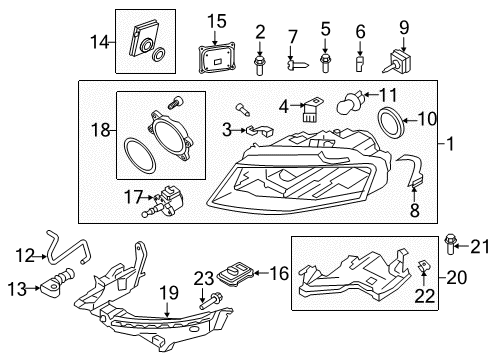 Audi 8K0-941-030-BD Headlamp 8K0-941-030-BD Audi Headlamp