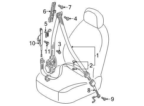 Audi 80A-857-705-S-JXE Seat Belt Audi 80A-857-705-S-JXE Seat Belt