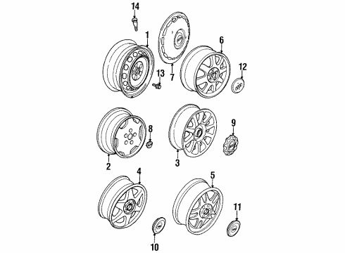 Audi 4A0-601-147-B-Z17 Wheel Cover Audi 4A0-601-147-B-Z17 Wheel Cover