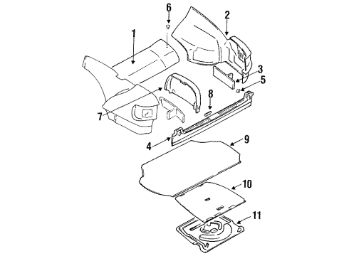 Audi 4A5-863-464-4ZW Luggage Compart 4A5-863-464-4ZW Audi Luggage Compart