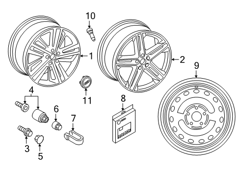 80A-601-025-AQ Audi Wheel, Alloy
