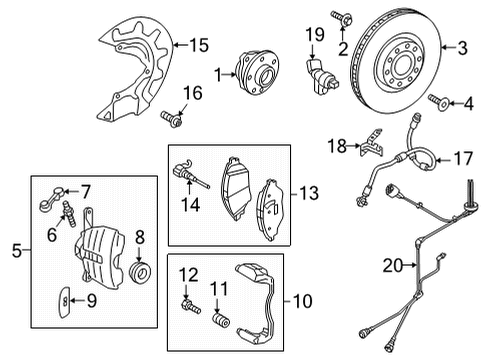Audi 5WA-698-157-A Brake Pads Retainer Spring 5WA-698-157-A Audi Brake Pads Retainer Spring