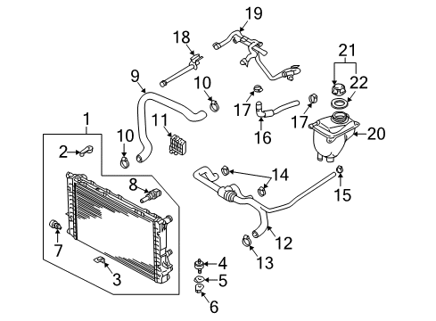 Audi 077-121-095-A Outlet Hose Retainer 077-121-095-A Audi Outlet Hose Retainer