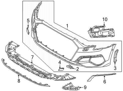 Audi V04-017-001-CF Bumper Cover Mount Kit V04-017-001-CF Audi Bumper Cover Mount Kit