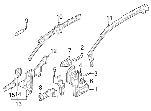 Audi 11A-864-628-A Hinge Pillar Reinforcement Damper Audi 11A-864-628-A Hinge Pillar Reinforcement Damper
