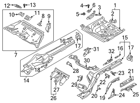 Audi 4K0-803-691 Rear Floor Pan Support 4K0-803-691 Audi Rear Floor Pan Support