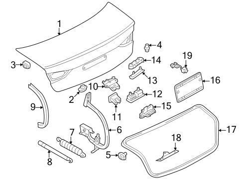 Audi 8Y0-098-617 Trunk Lid Hardware Kit Audi 8Y0-098-617 Trunk Lid Hardware Kit