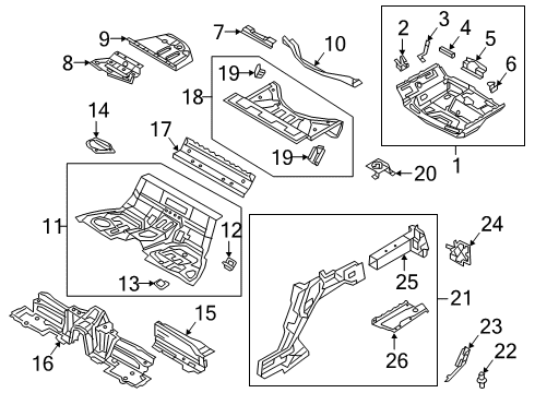 Audi 4N0-804-040-C Sidemember Assembly Mount Plate 4N0-804-040-C Audi Sidemember Assembly Mount Plate
