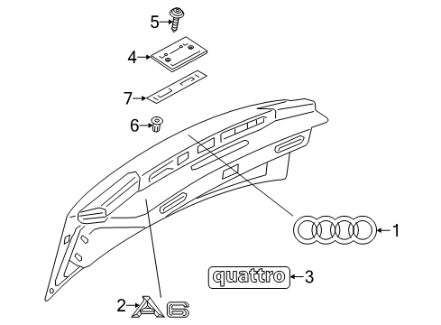 Audi 4B0-853-735-A-T94 Name Plate Audi 4B0-853-735-A-T94 Name Plate