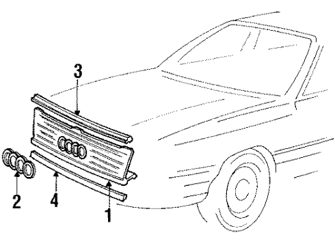 Audi 443-853-655-C-01C Grille 443-853-655-C-01C Audi Grille