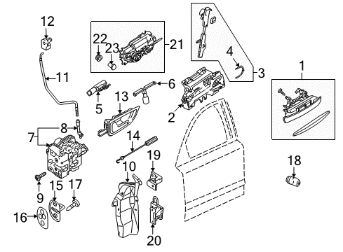 4E0-898-105-E Audi Handle, Outside Repair Kit
