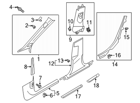 Audi N-106-497-02 Upper Center Pillar Trim Insert Audi N-106-497-02 Upper Center Pillar Trim Insert