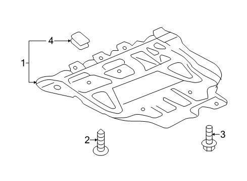 Audi 8V0-098-646 Splash Shield Hardware Kit 8V0-098-646 Audi Splash Shield Hardware Kit