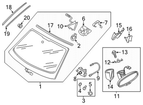 Audi 4K0-845-099-AG-NVB Glass 4K0-845-099-AG-NVB Audi Glass