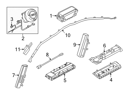 Audi 8W0-959-655-A SDM Module 8W0-959-655-A Audi SDM Module