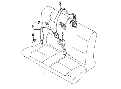 1996 Audi Cabriolet Rear Seat Belts