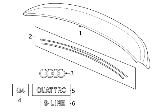 2025 Audi Q4 e-tron Sportback Exterior Trim - Lift Gate Diagram