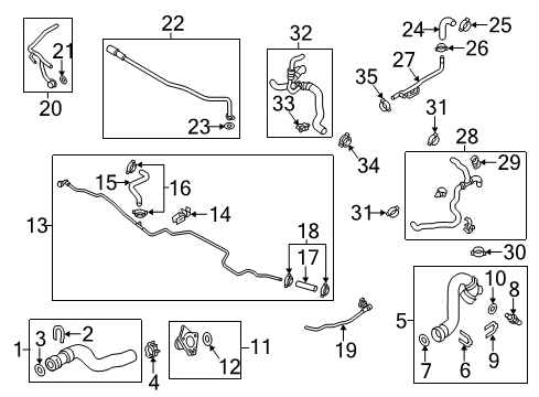 2013 Audi S8 Upper Hose Diagram for 4H0-121-101-AE